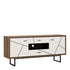 Brolo 2 door 2 drawer TV unit With the walnut and dark panel finish